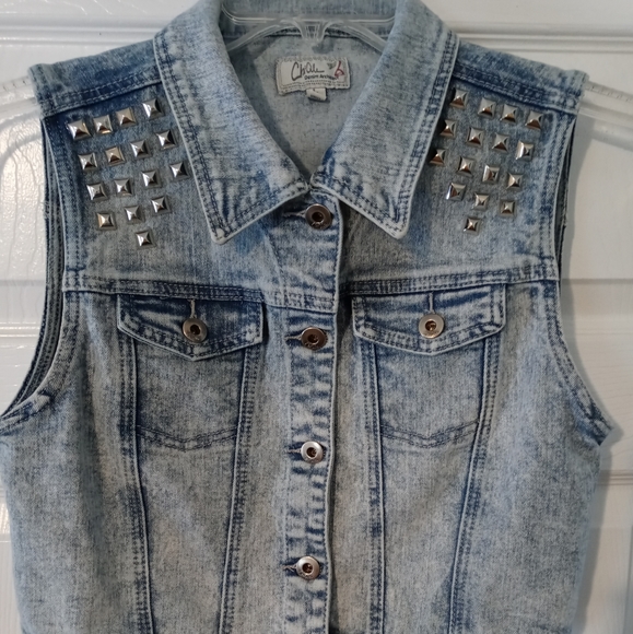 🎇🎑CHIQLE DENIM LADIES JEAN VEST💝 - Picture 4 of 5
